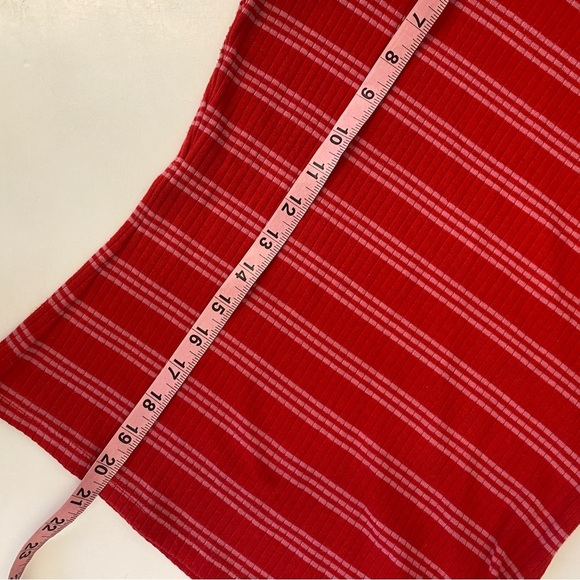 Anthropologie || Maeve Ribbed Stripe Turtleneck Red Pink XS - Picture 8 of 8